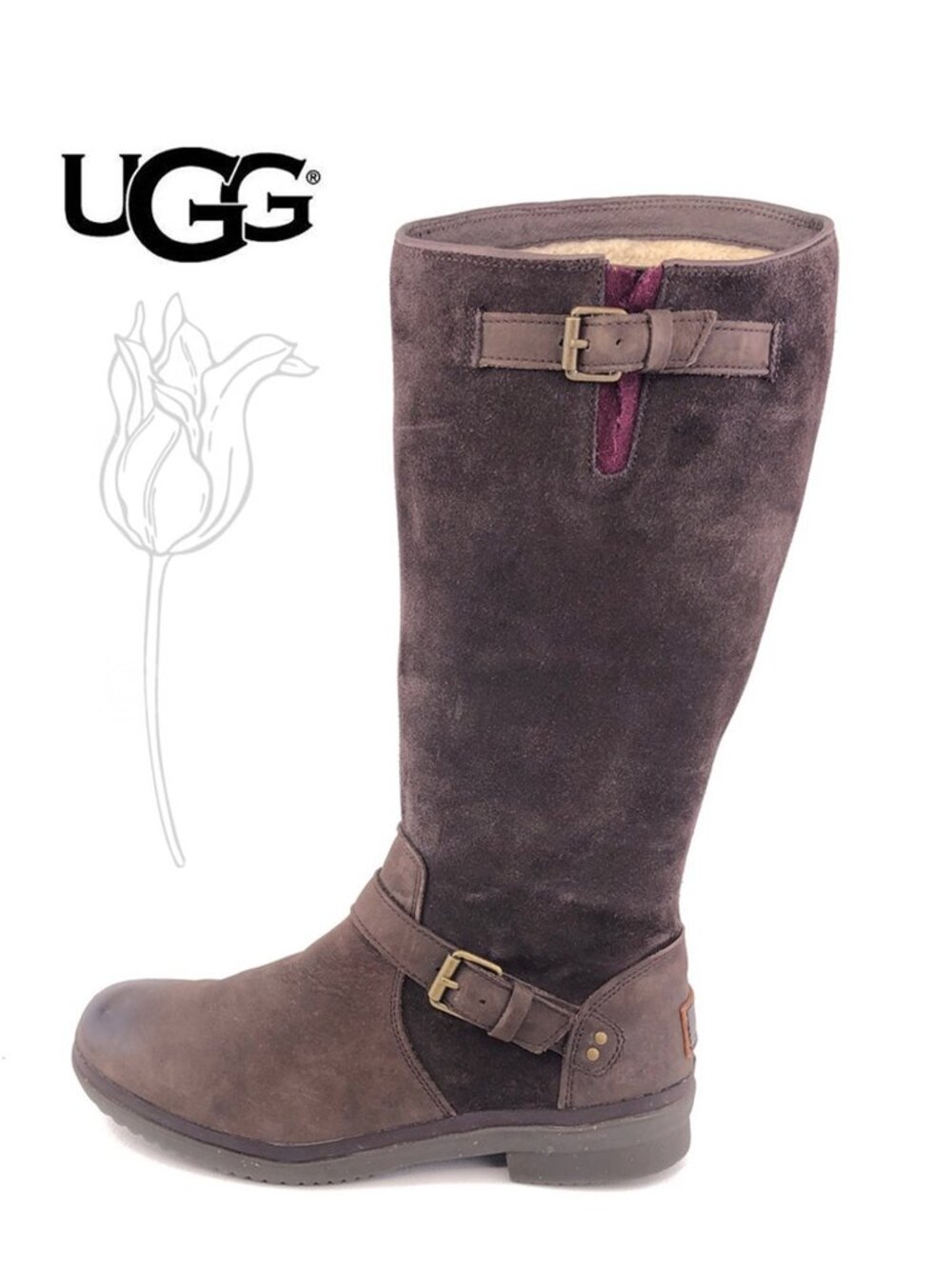 Ugg Australia Thomsen Brown Sheepskin Leather Mid-Calf Winter Boot
